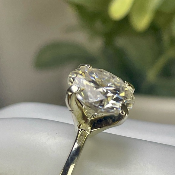 SALE‼️CERTIFIED-3.35ct DIAMOND SOLITAIRE. Rhodium plate. EARTH MINED IN BRAZIL - Picture 7 of 16